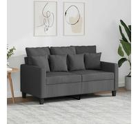 vidaXL Divano a 2 Posti Grigio Scuro 120 cm in Tessuto