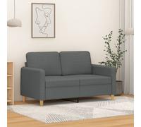 vidaXL Divano a 2 Posti Grigio Scuro 120 cm in Tessuto