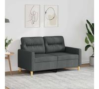 vidaXL Divano a 2 Posti Grigio Scuro 120 cm in Tessuto