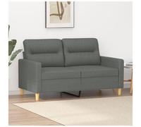 vidaXL Divano a 2 Posti Grigio Scuro 120 cm in Tessuto