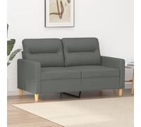 vidaXL Divano a 2 Posti Grigio Scuro 120 cm in Tessuto