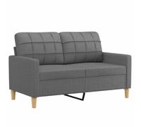 vidaXL Divano a 2 Posti Grigio Scuro 120 cm in Tessuto