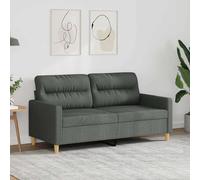 vidaXL Divano a 2 Posti Grigio Scuro 140 cm in Tessuto