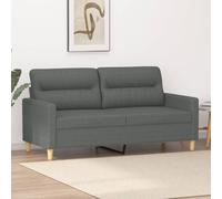 vidaXL Divano a 2 Posti Grigio Scuro 140 cm in Tessuto