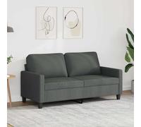 vidaXL Divano a 2 Posti Grigio Scuro 140 cm in Tessuto