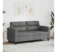 vidaXL Divano a 2 Posti Grigio Scuro 140 cm in Tessuto Microfibra
