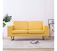 VidaXL Divano a 2 Posti in Tessuto Giallo