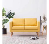 vidaXL Divano a 2 Posti in Tessuto Giallo