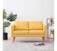 VidaXL Divano a 2 Posti in Tessuto Giallo