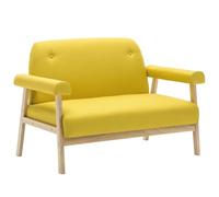 vidaXL Divano a 2 Posti in Tessuto Giallo Sofà Divanetto Canapè Ottomana