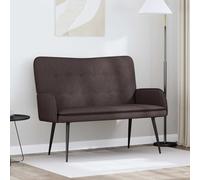 vidaXL Divano a 2 Posti Marrone Scuro 115 x 61 x 87 cm Tessuto, Divano moderno a 2 posti, con braccioli, comodo loveseat, arredamento elegante per il soggiorno