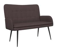 vidaXL Divano a 2 Posti Marrone Scuro 115 x 61 x 87 cm Tessuto, Divano moderno a 2 posti, con braccioli, comodo loveseat, arredamento elegante per il soggiorno