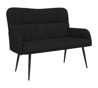 vidaXL Sofa a Due Posti Nero 115 x 61 x 87 cm Tessuto, Divano Moderno per Soggiorno, Due Posti, Stile Unico per Comfort Indoor, Design Compatto in Tessuto