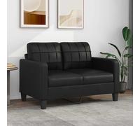 vidaXL Divano a 2 Posti Nero 120 cm in Similpelle