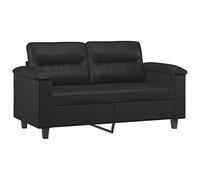 vidaXL Divano a 2 Posti Nero 120 cm in Similpelle