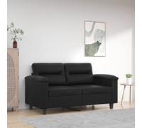 vidaXL Divano a 2 Posti Nero 120 cm in Similpelle