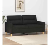 vidaXL Divano a 2 Posti Nero 120 cm in Tessuto