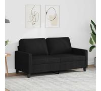 vidaXL Divano a 2 Posti in Tessuto Nero 120 cm