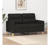 vidaXL Divano a 2 Posti Nero 120 cm in Tessuto