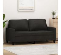 vidaXL Divano a 2 Posti in Tessuto Nero 120 cm