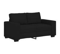 vidaxl Divano a 2 posti, in tessuto nero, per soggiorno/ufficio moderno, 160 cm, con struttura in metallo e legno
