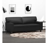 vidaXL Divano a 2 Posti Nero 140 cm in Similpelle