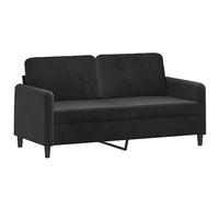 vidaXL Divano a 2 Posti Nero 140 cm in Velluto