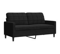 vidaXL Divano a 2 Posti Nero 140 cm in Velluto, Divano, Divano Imbottito, Divano a Due posti, divani, Divano da Salotto, Divano in Velluto