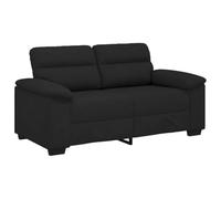vidaXL Divano 2 posti in tessuto poliestere nero – larghezza 160 cm, struttura legno/metallo