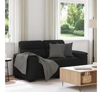 vidaXL Divano 2 posti in tessuto poliestere nero – larghezza 160 cm, struttura legno/metallo