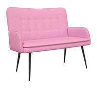 vidaXL Divano a 2 Posti Rosa 115 x 61 x 87 cm Tessuto, Divano moderno a 2 posti, con braccioli, comodo loveseat, arredamento elegante per il soggiorno