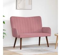 vidaXL Sofa a Due Posti Rosa 115 x 61 x 87 cm Velluto, Divano a due posti in velluto, resistente e ergonomico, comodo per spazi piccoli, perfetto per il salotto