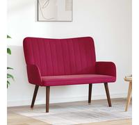 vidaXL Sofa a Due Posti Rosso vino 115 x 61 x 87 cm Velluto, Divano a due posti in velluto, resistente e ergonomico, comodo per spazi piccoli, perfetto per il salotto