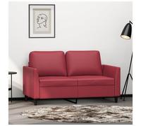 vidaXL Divano a 2 Posti Rosso Vino 120 cm in Similpelle