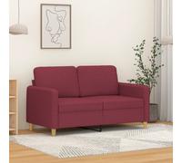 vidaXL Divano a 2 Posti Rosso Vino 120 cm in Tessuto