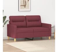vidaXL Divano a 2 Posti Rosso Vino 120 cm in Tessuto