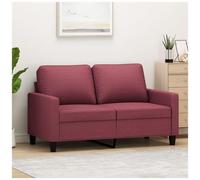 vidaXL Divano a 2 Posti Rosso Vino 120 cm in Tessuto