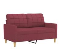 vidaXL Divano a 2 Posti Rosso Vino 120 cm in Tessuto