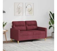 vidaXL Divano a 2 Posti Rosso Vino 120 cm in Tessuto