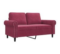 vidaXL Divano a 2 Posti Rosso Vino 120 cm in Velluto