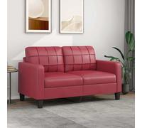 vidaXL Divano a 2 Posti Rosso Vino 140 cm in Similpelle, Divano, Divano Imbottito, Divano a Due posti, divani, Divano da Salotto, Divano in Similpelle