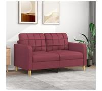 vidaXL Divano a 2 Posti Rosso Vino 140 cm in Tessuto