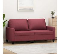 vidaXL Divano a 2 Posti Rosso Vino 140 cm in Tessuto