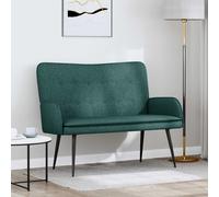 vidaXL Divano a 2 Posti Verde Scuro 115 x 61 x 87 cm Tessuto