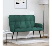 vidaXL Divano a 2 Posti Verde Scuro 115 x 61 x 87 cm Tessuto