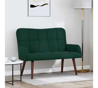 vidaXL Divano a due posti verde scuro 115 x 61 x 87 cm, in velluto, elegante divano per soggiorno, Loveseat in velluto, divano a 2 posti, ideale per piccoli spazi