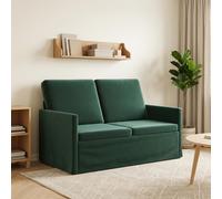 vidaXL Divano a 2 posti Verde Scuro 130 x 81 x 82 cm Velluto (V)