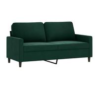 vidaXL Divano a 2 Posti Verde Scuro 140 cm in Velluto