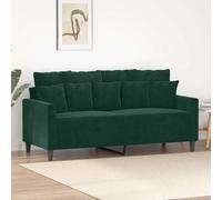 vidaXL Divano a 2 Posti Verde Scuro 140 cm in Velluto