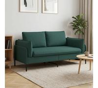 vidaXL Divano a 2 Posti Verde Scuro 188 x 81 x 89 cm Tessuto